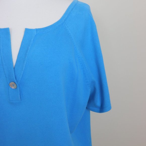 Talbots Turquoise Short Sleeve Sweater in 1X Petite - Picture 9 of 9